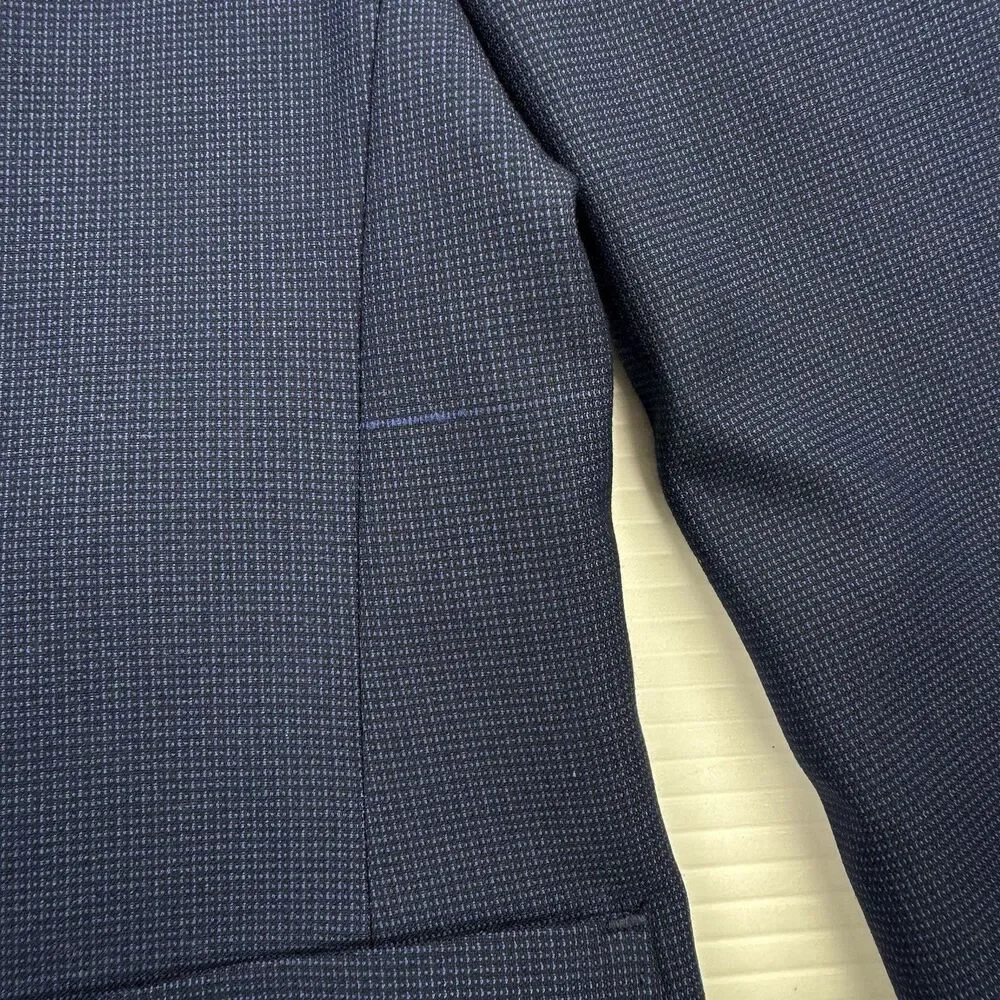 Tailorbyrd Collection Mens 46R Navy Blue Stretch Blazer Paisley Lining NWOT